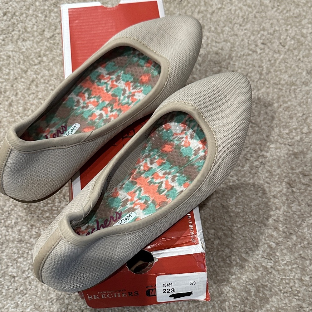 Skechers Women's Tan Slip-On Flats